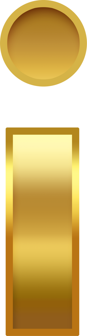 Gold Lowercase Letter i