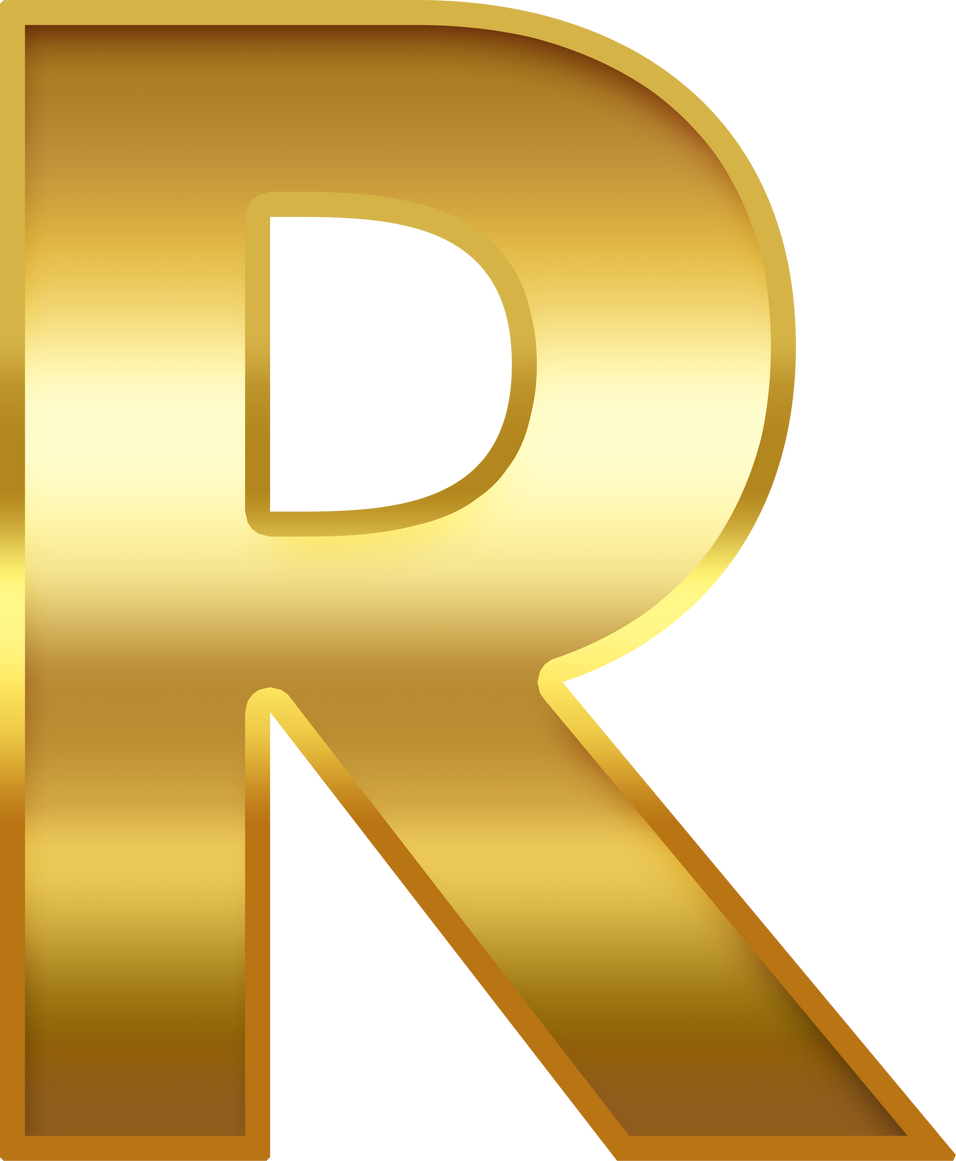 Gold Gradient Uppercase Letter R